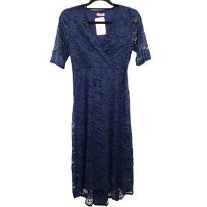 Lace Flower High Low Maternity & Nursing Dress